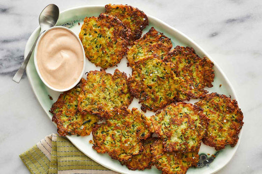 Crispy Delight: Zucchini Fritters Cooked to Perfection on the Dash Electric Griddle