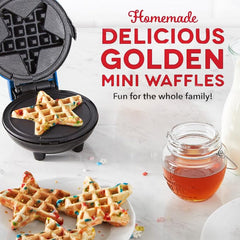 Dash Mini Waffle Maker Machine 350W | No.1 in USA Waffle Machine | Waffle iron with Non Stick, Dual Side Plate | 4 inch mini waffle maker for home & Kids (Star Shape)