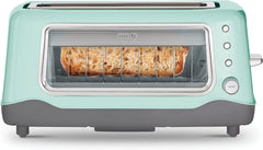 Dash Bread toaster 2 Slice with Extra Wide Slot | 1100W Pop up toaster 2 slices Automatic | 7 Browning Levels with Defrost & Reheat | Removable Crumb Tray | Aqua 1100 Watts