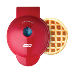 Dash Mini Waffle Maker Machine 350W | No.1 in USA Waffle Machine | Waffle iron with Non Stick, Dual Side Plate | 4 inch mini waffle maker for home & Kids (Aqua) (Red)