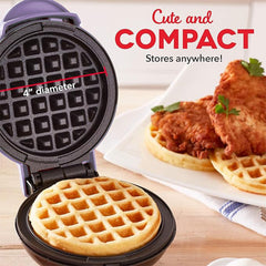 Dash Mini Waffle Maker 4 inch 350 Watts (Lilac) | No 1 Brand in US | Non-Stick Waffle Maker Machine | Dual Side Heating, Easy to Store |Housewarming Gift, Wedding Gift